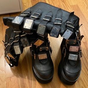 Platform Boots ( faux learher )